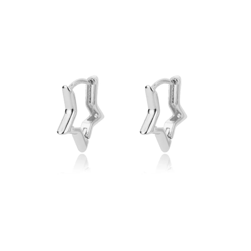 Zenvalora® Geometric Star Earrings For Women Stainless Steel Star Hoop Earring Girl Jewelry Gift Charm Hypoallergenic Accessories Brincos