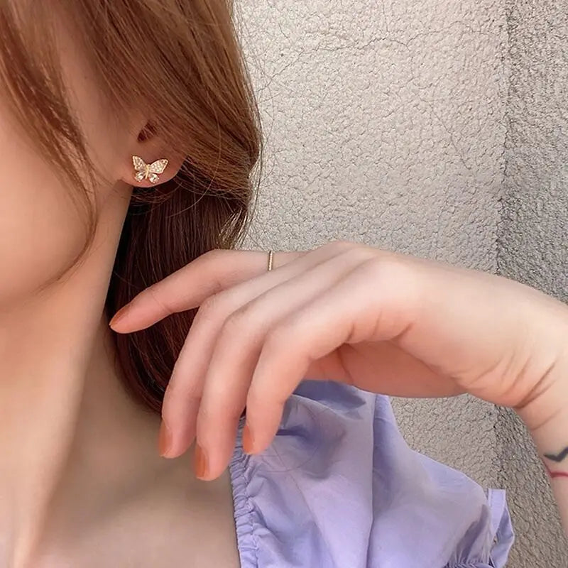 Zenvalora® Exquisite Butterfly Long Tassel Earrings Two Ways To Wear Rhinestone Drop Earings For Women Party Wedding Jewelry Girls Gifts
