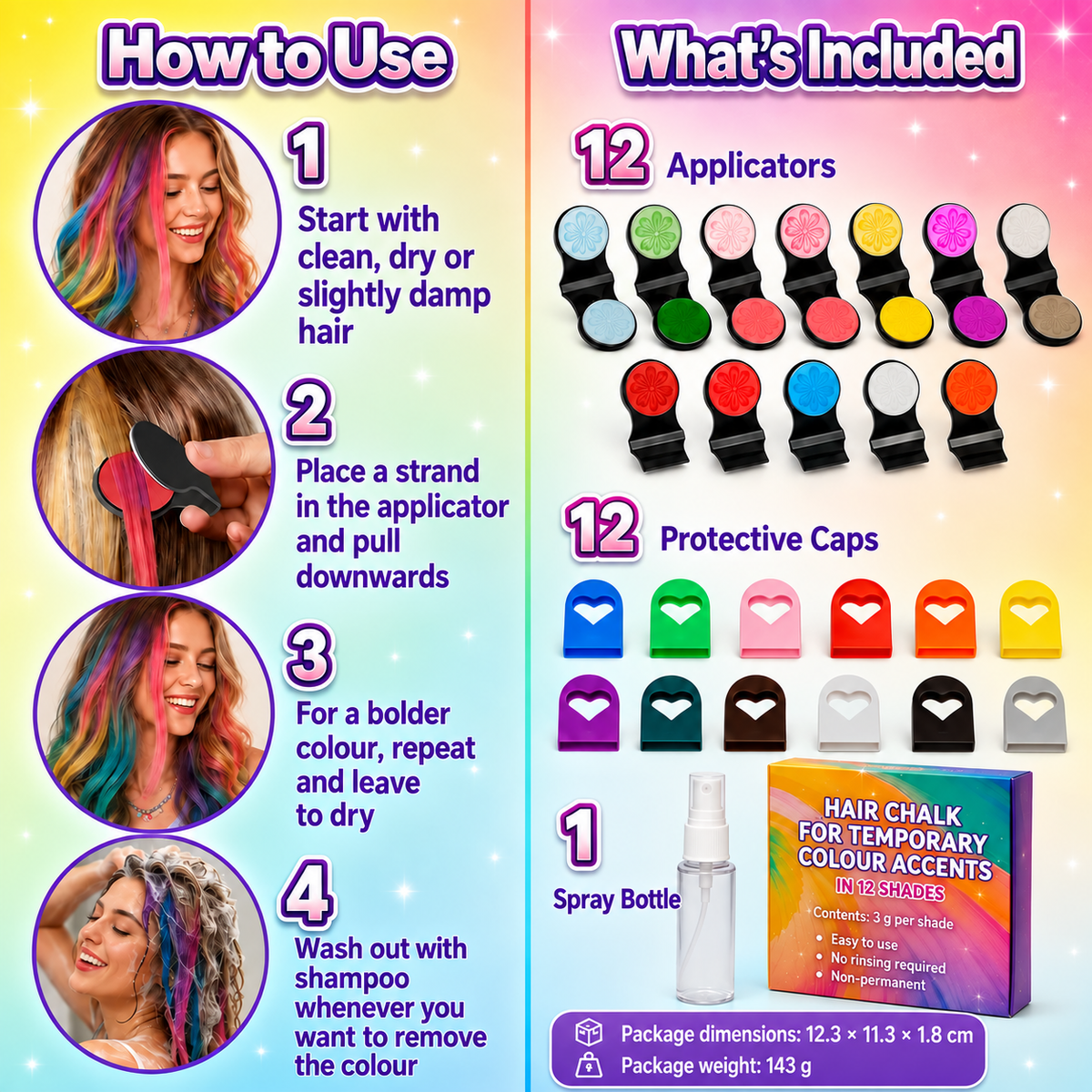 π TODAY ONLY: 50% OFF!! π 12-Colour Hair Chalk Applicator Set π | β
No Bleaching, No Stains |
