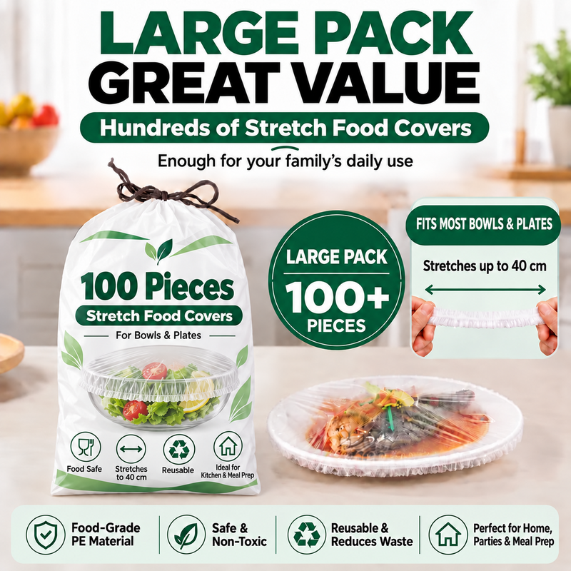 🔥100PCS Disposable Stretch Food Covers for Bowls & Plates🔥