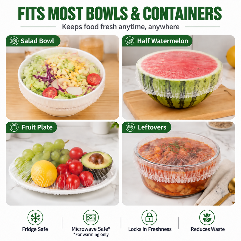 🔥100PCS Disposable Stretch Food Covers for Bowls & Plates🔥