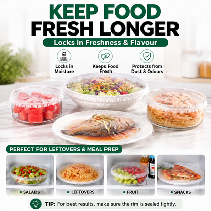 🔥100PCS Disposable Stretch Food Covers for Bowls & Plates🔥