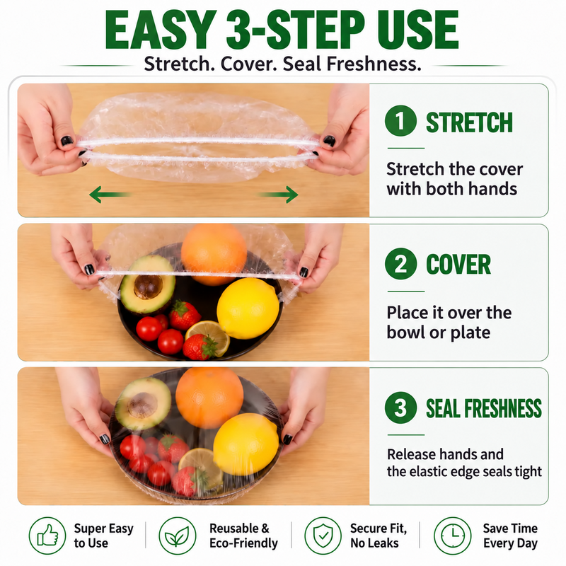 🔥100PCS Disposable Stretch Food Covers for Bowls & Plates🔥