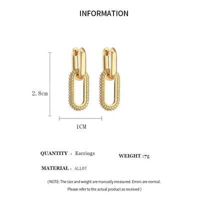 Zenvalora® Shiny Rhinestone Geometric Earrings Ladies Fashion Light Luxury Elliptical Double Ring Earrings Exquisite Party Accessories