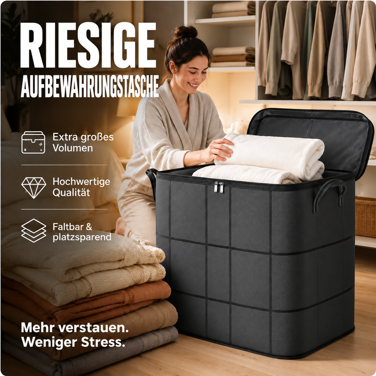 💥 50 % RABATT – WERKSABVERKAUF 📦 Faltbare Aufbewahrungstasche – wasserabweisend, staubgeschützt, extra groß & leicht zu transportieren 🌟