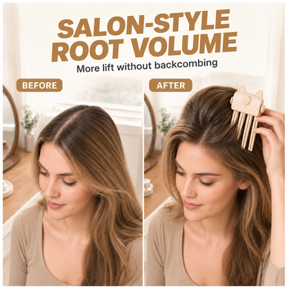 👝 Cordless Heated Root Volumising Clip, Portable Travel Hair Styling Tool for Fine, Straight Hair