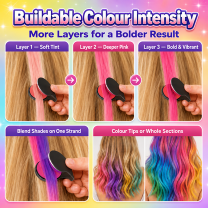 🆙 TODAY ONLY: 50% OFF!! 🌈 12-Colour Hair Chalk Applicator Set 🌈 | ✅ No Bleaching, No Stains |