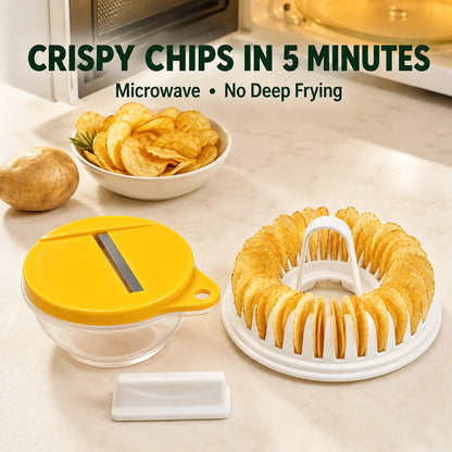 🔥DIY Microwave Potato Chip Maker with Slicer Bowl Set