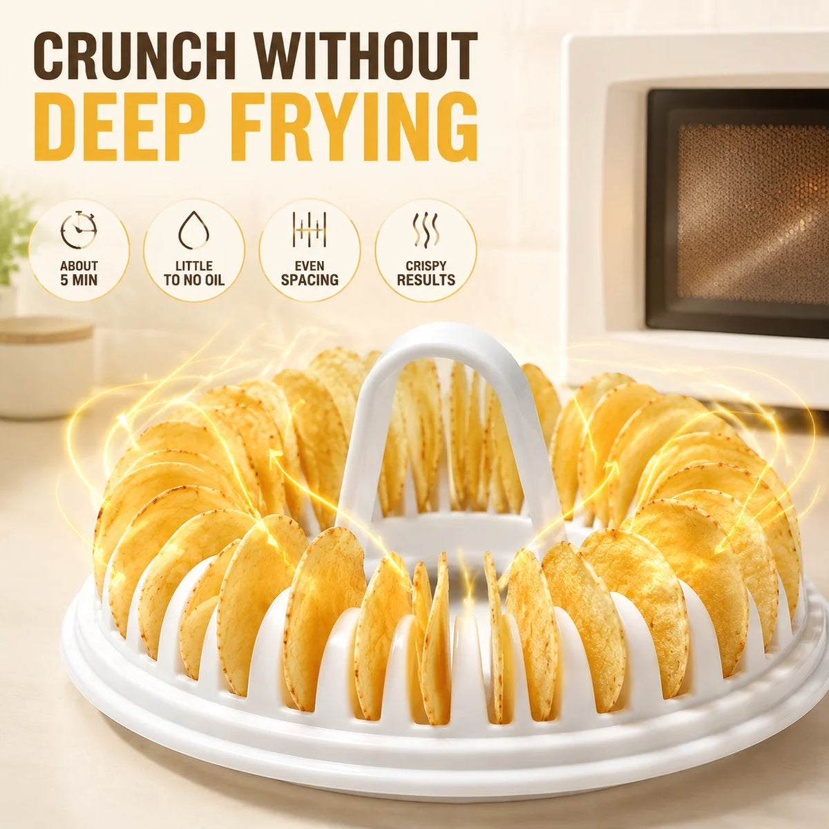 🔥DIY Microwave Potato Chip Maker with Slicer Bowl Set