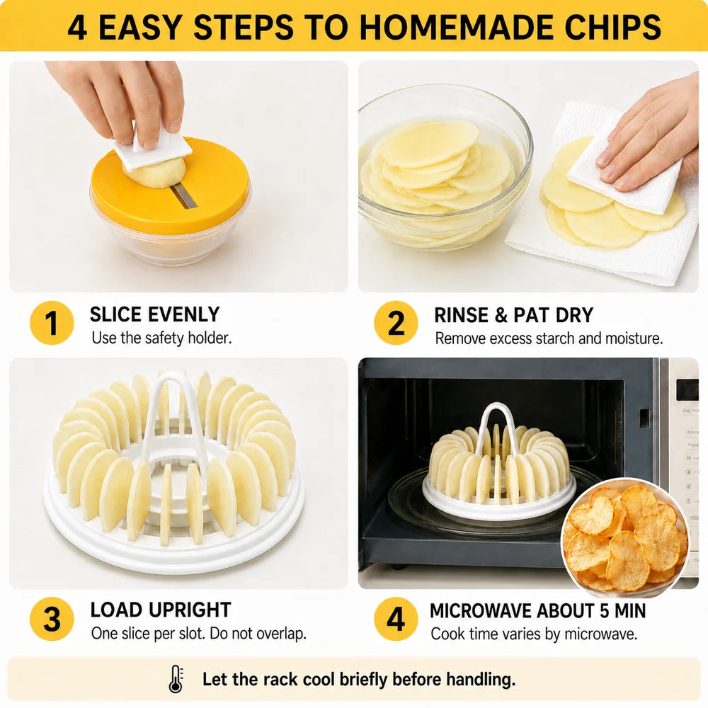 🔥DIY Microwave Potato Chip Maker with Slicer Bowl Set