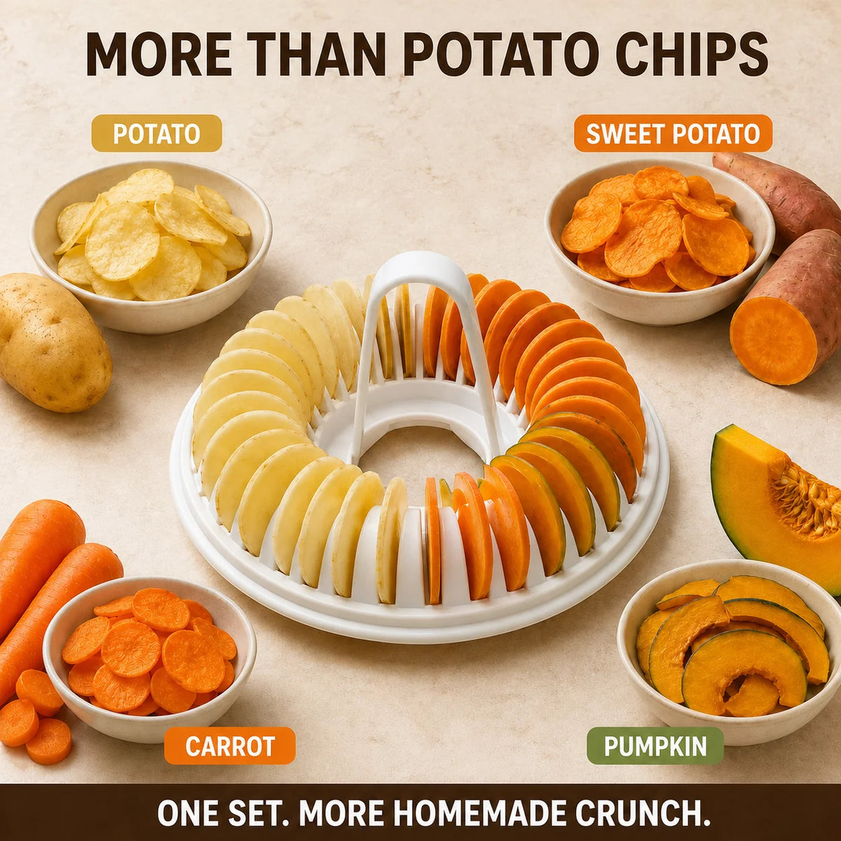 🔥DIY Microwave Potato Chip Maker with Slicer Bowl Set
