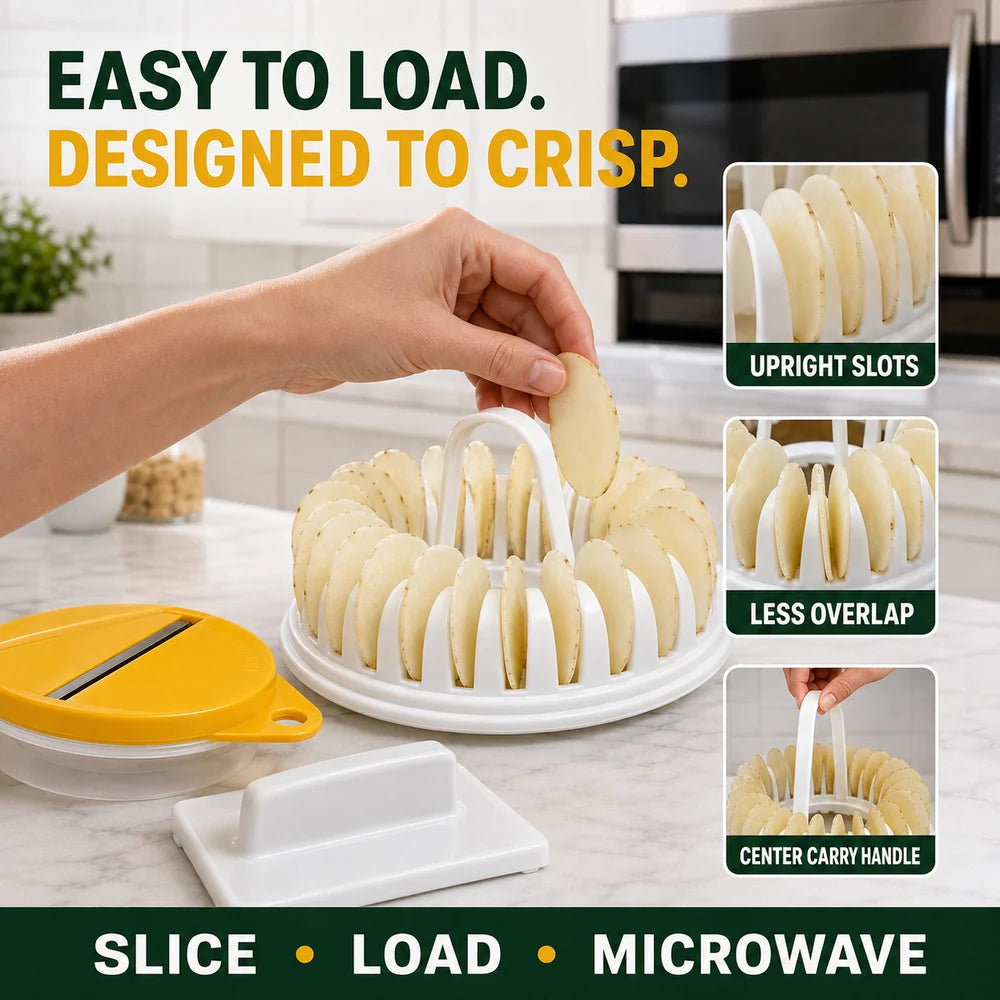 🔥DIY Microwave Potato Chip Maker with Slicer Bowl Set